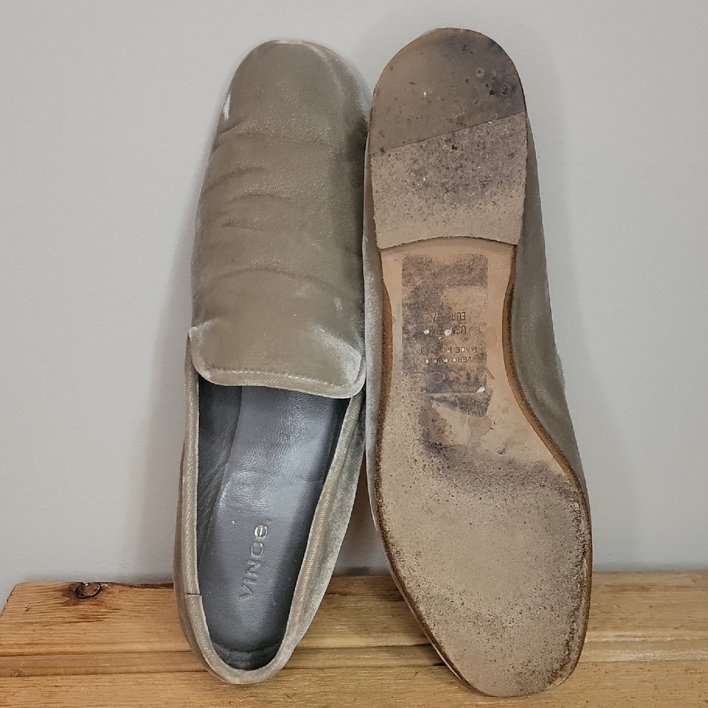 Vince Taupe Slip-On Loafers - Picture 2 of 4
